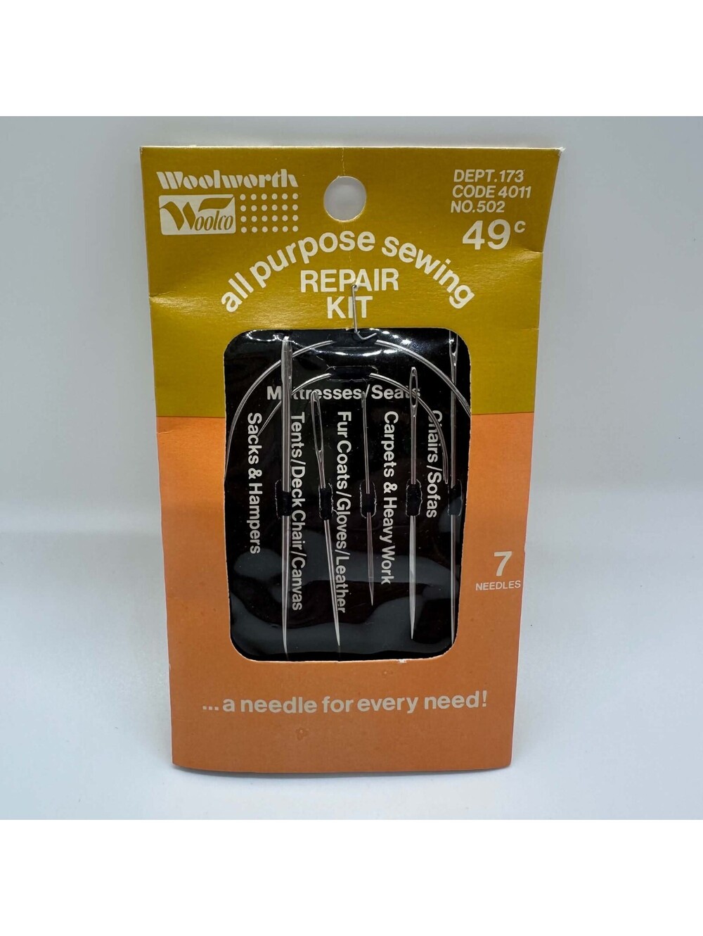 Vintage Woolworth Woolco All Purpose Sewing Repair Kit Hong Kong NOS EUC